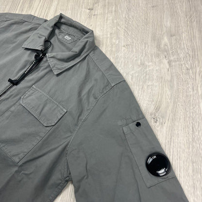 CP Company Zip Overshirt - Smoked Pearl Castmark