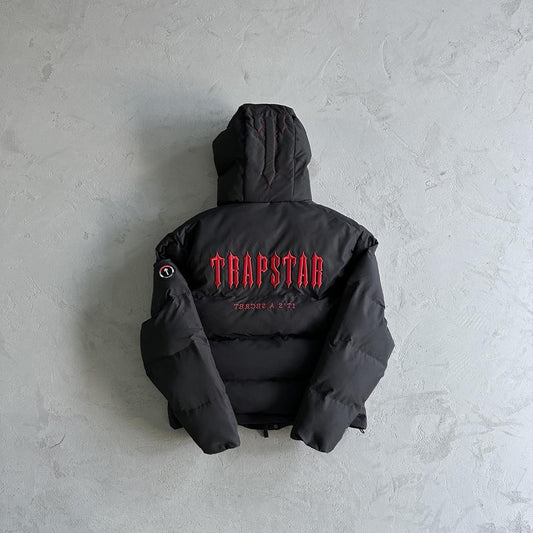 Trapstar Decoded 2.0 Hooded Puffer - Black/Red