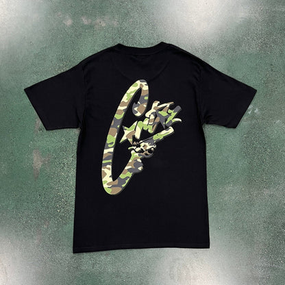 CORTEIZ Camo Gunslinger T-Shirt - Black/White