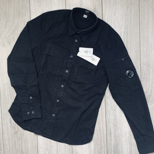 CP Company Button Overshirt - Black Castmark