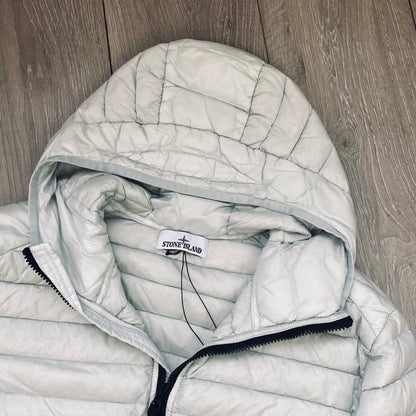 Stone Island Woven Down Jacket - Pearl Grey Castmark