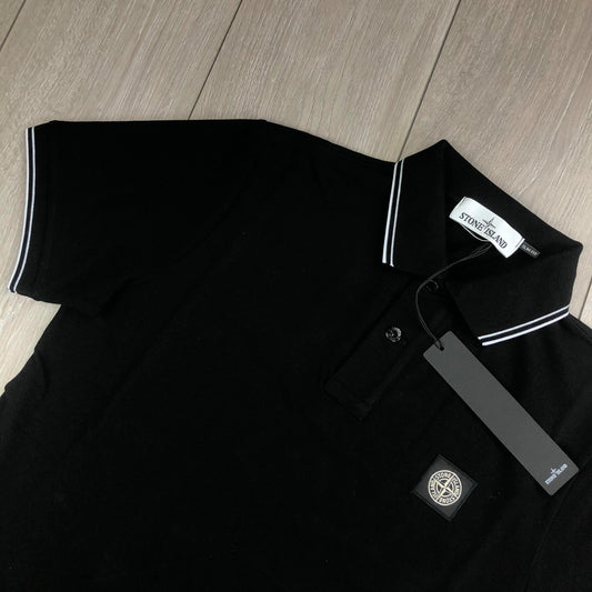 Stone Island Patch Polo Shirt - Black Castmark