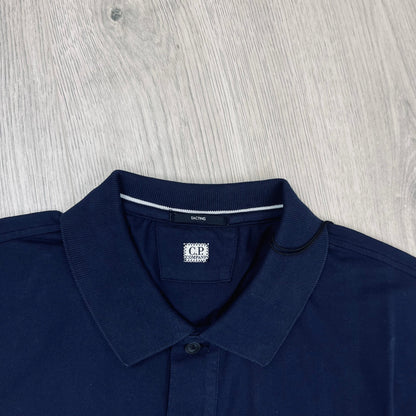 CP Company Piquet Polo Shirt - Medieval Blue Castmark