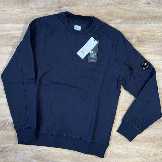 CP Company Diagonal Raised Lens Sweatshirt in Navy Castmark