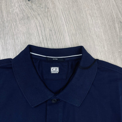 CP Company Piquet Polo Shirt - Medieval Blue Castmark