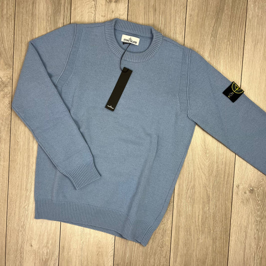 Stone Island Knit Sweatshirt - Mid Blue Castmark