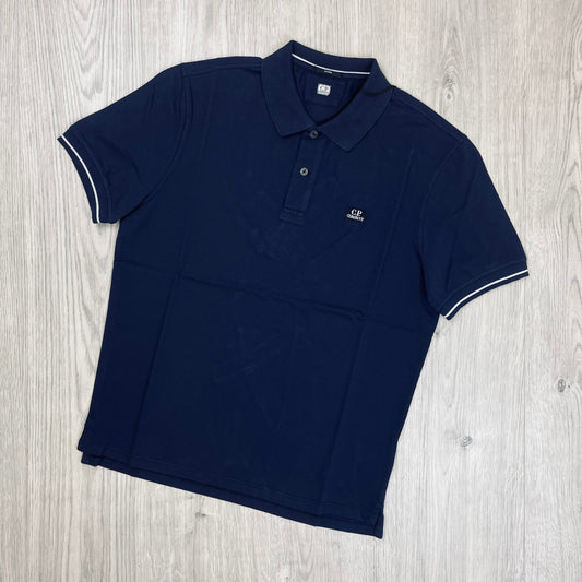CP Company Piquet Polo Shirt - Medieval Blue Castmark