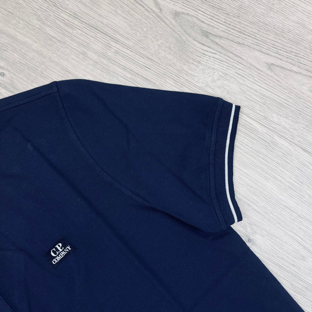 CP Company Piquet Polo Shirt - Medieval Blue Castmark