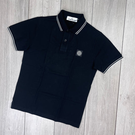 Stone Island Patch Polo Shirt - Black Castmark