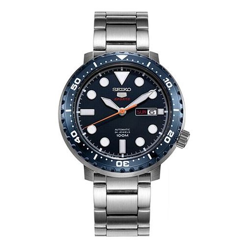 Men's SEIKO No. 5 Small Steel strip Automatic Mechanical Watch Blue SRPC63J1