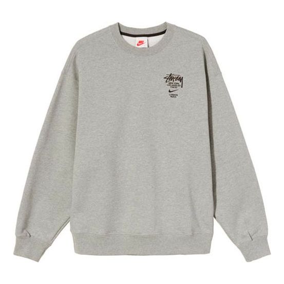 Stussy x Nike Crossover Logo Round Neck Sports Unisex US Edition Gray DC4198-050