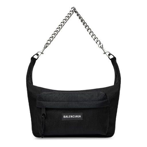 (WMNS) Balenciaga Raver Medium Bag With Chain 'Black' 7410802AACN1000