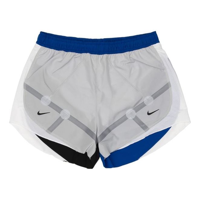 (WMNS) Nike ISPA Series Tempo Colorblock Logo Sports Shorts Gray Blue CK5000-078