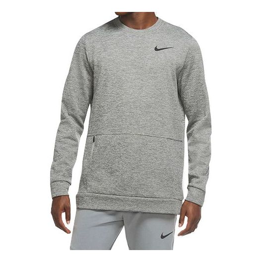 Nike Therma Training Sport Round Collar Velvet Jacket Long Sleeve Men's Grey CU7272-063