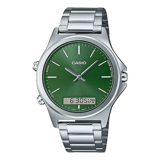 Casio Dress Classic Business Analog-Digital Watch 'Silver Green' MTP-VC01D-3E
