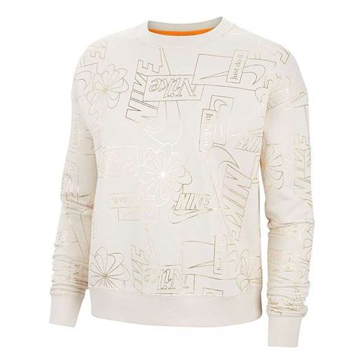 (WMNS) Nike Sportswear Icon Clash Fleece Sports Round Neck Creamy White Hoodie CZ1869-104