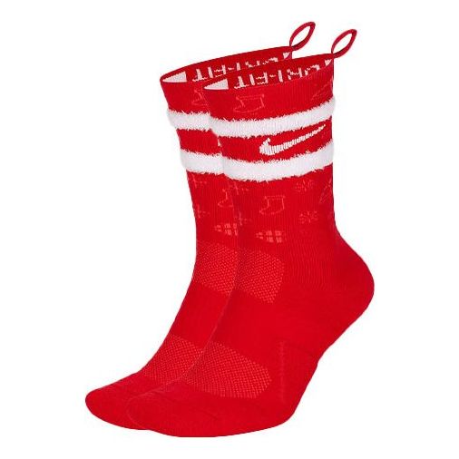 Nike Unisex Elite Crew 'xmas' Sports Socks 1 Packs Red CK6786-657