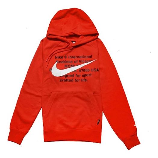 Nike Sportswear Swoosh Large Printing Pullover Orange Red Orangered CJ4864-891