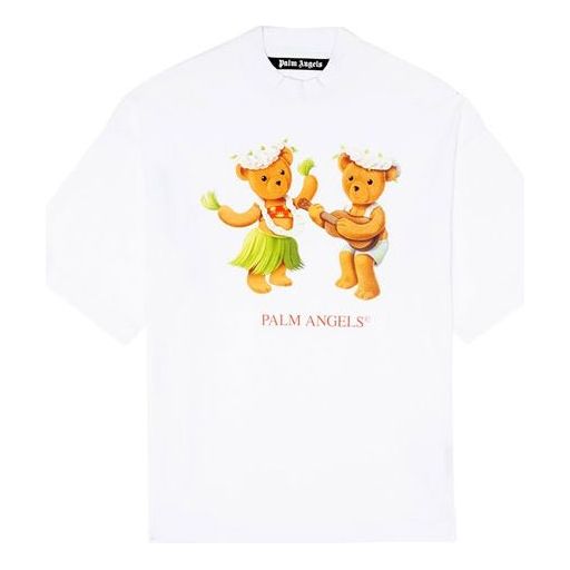 PALM ANGELS Bear Printing Short Sleeve White PWAA017S20JER0070160