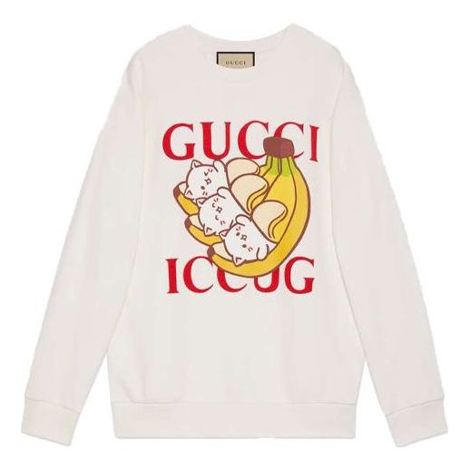 (WMNS) Gucci Bananya Sweatshirt 'White' 617964-XJDGM-9095