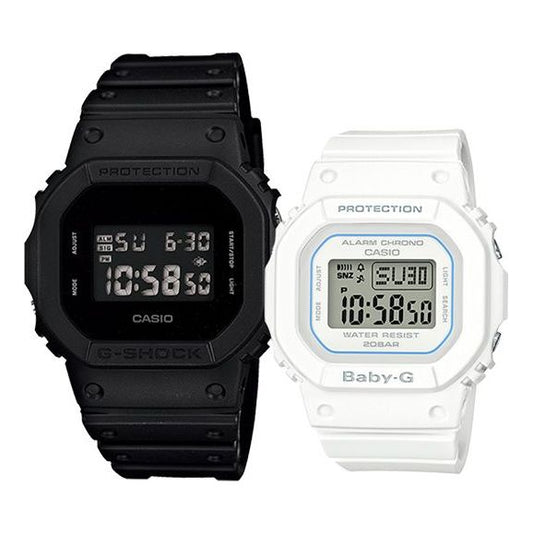 CASIO G-Shock & Baby-G Set 'Black and White' DW-5600BB-1PR&BGD-560-7PR
