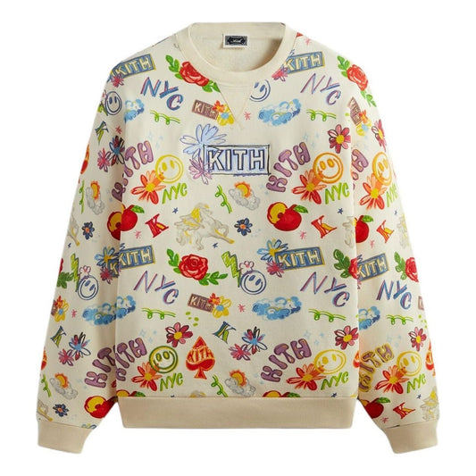 KITH SS24 Sketchbook Nelson Crewneck 'Sandrift' KHM031981-104