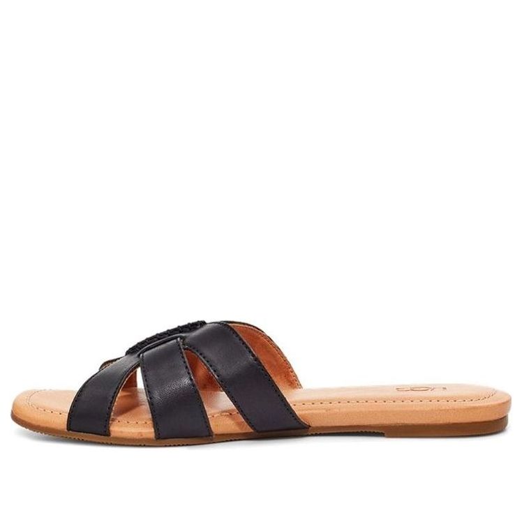 (WMNS) UGG Teague Black Slippers 'Black Brown' 1119750-BLLE