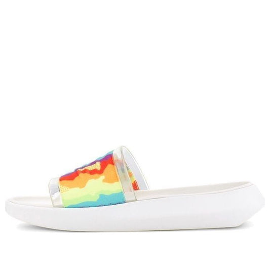 (WMNS) UGG Slide Cali Collage Outdoor Flat Heel Sandals Rainbow Stripe 1120001-RSTR