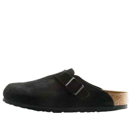 Birkenstock Boston Soft Footbed Suede Leather Sandals 'Black' 0660471