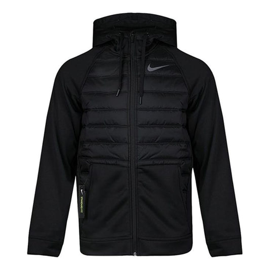 Nike Stay Warm Solid Color Sports Training Hooded Padded Jacket Black BV6299-010