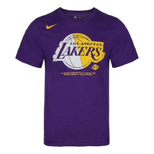 Nike Dri-fit NBA Los Angeles Lakers Round Neck Short Sleeve Purple AT0422-547