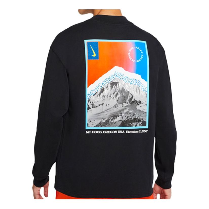 Nike Back Snow Mountain Printing Casual Sports Black CZ4664-010