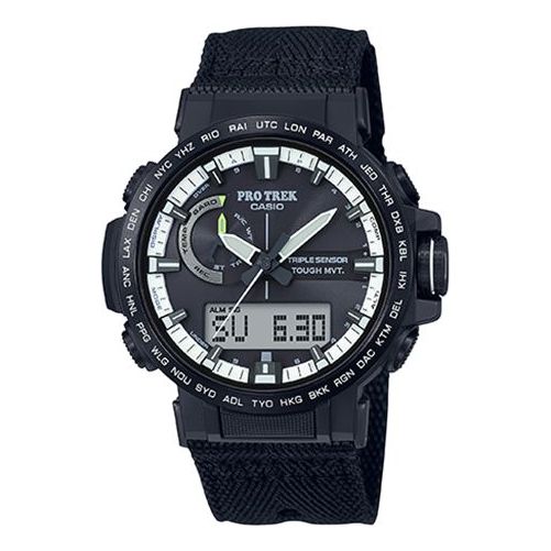 CASIO Waterproof Sports Shockproof Solar Powered Mens Black Analog/Digital Combo PRW-60YBM-1APR