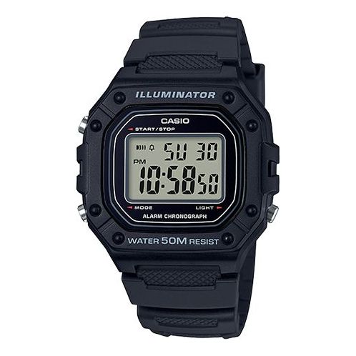 CASIO G Shock Waterproof Unisex Mens Black Digital W-218H-1A