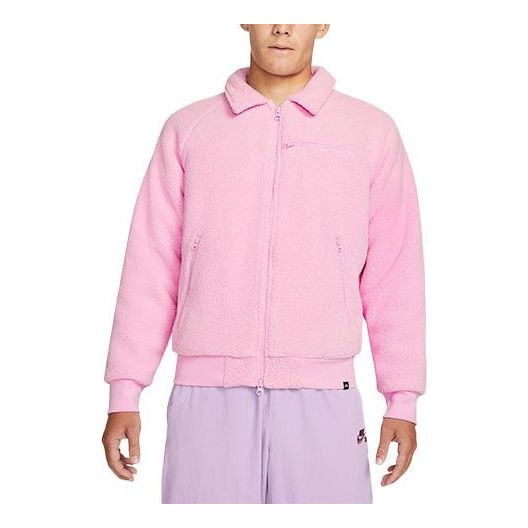 Nike SB Sherpa Casual Zipper Design lapel Skateboard Jacket Pink DM0873-629