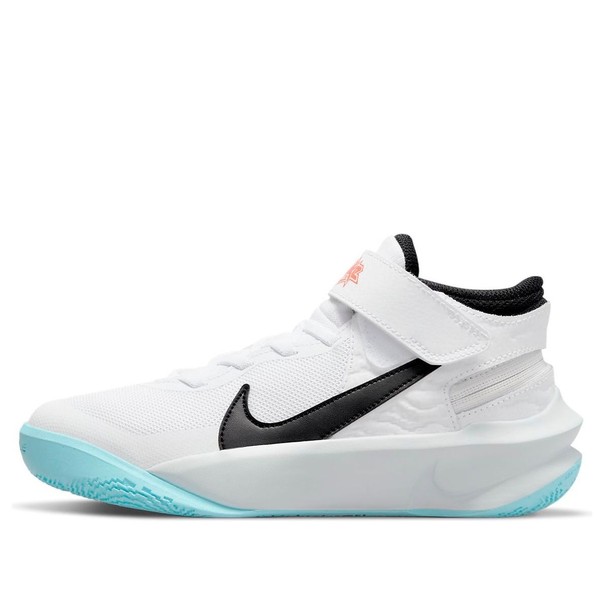 (GS) Nike Team Hustle D 10 FlyEase White/Blue DD7303-102