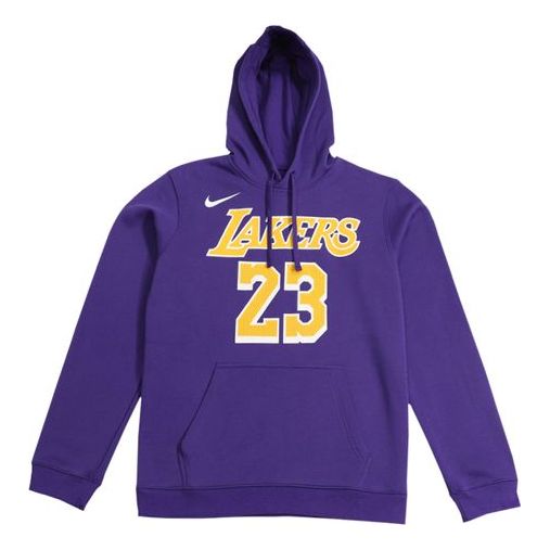 Nike NBA lakers LeBron James Basketball Sports Fleece Lined Pullover Purple AV0401-504