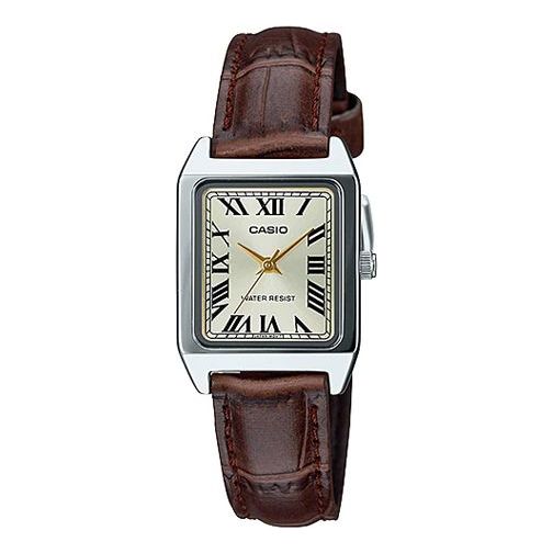CASIO VINTAGE Series Gold Strap Small Casual Retro Literature and Art Small TANK quartz Brown Analog LTP-V007L-9B