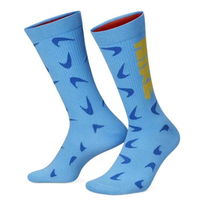 Nike Everyday Essentials Crew Logo Jacquard Sports Socks One Pair Blue DQ0788-412