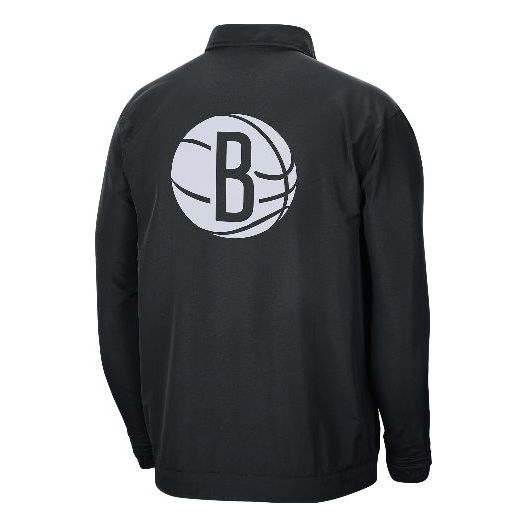 Nike NBA Brooklyn Nets lapel Zipper Woven Jacket Black CN0748-010