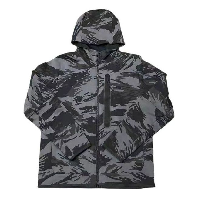 AS Men's Nike Sportswear TCH FLC Hoodie FZ AOP IRON GREY CU4492-068