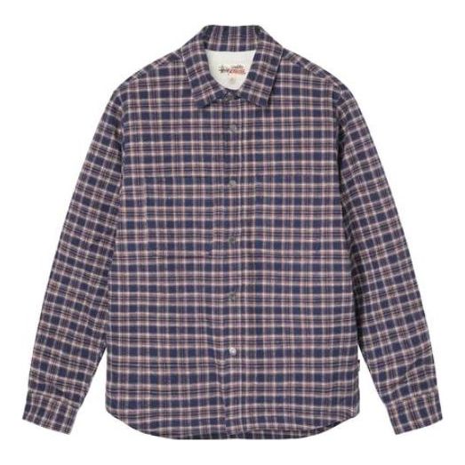 Stussy Sherpa Lined Plaid Shirt 'Navy' 1110268