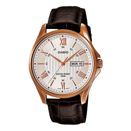 CASIO DRESSSerieses Men's White Quartz Waterproof White Dial White Analog MTP-1384L-7AV