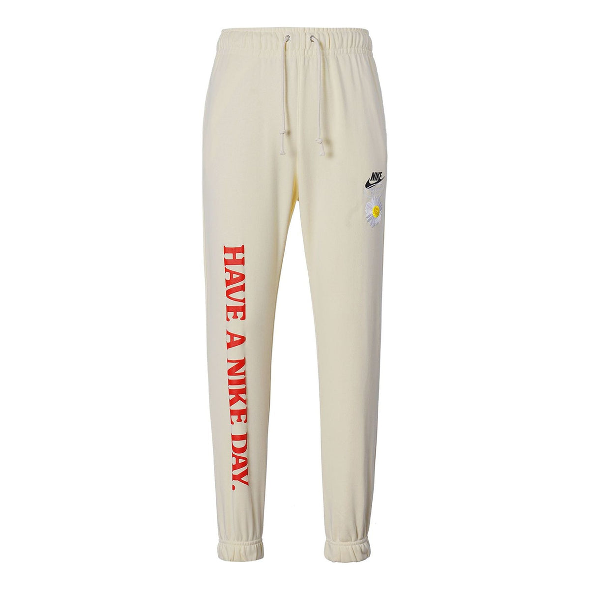 Men's Nike Alphabet Printing Daisy Sports Pants/Trousers/Joggers Creamy White DM5015-113
