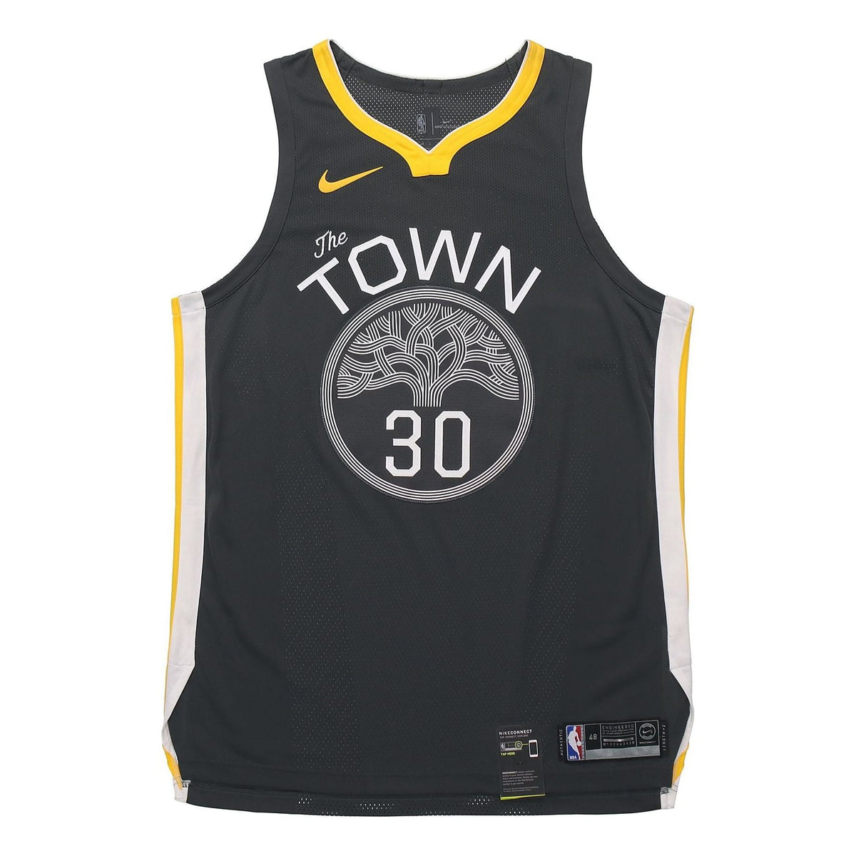 Nike Golden State Warriors Statement Edition Stephen Curry 30 AU Jersey GSW 'Black Yellow' 863152-060