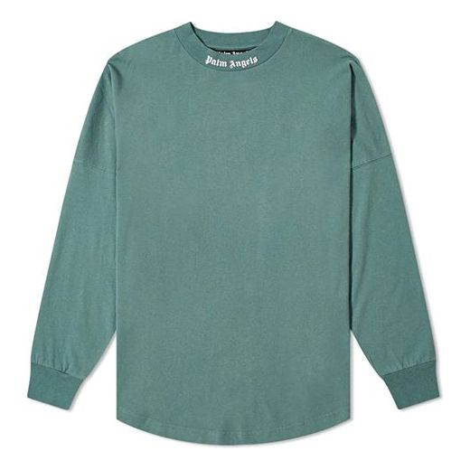 Men's PALM ANGELS Classic Logo Long Sleeves Green PMAB001E20JER0025959