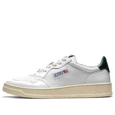 Autry Medalist Leather Low 'White Dark Green' AULM-LL47