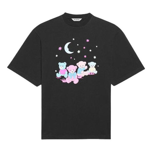 Balenciaga SS21 Love Bear Printing Tee Black 641532TJVI11000