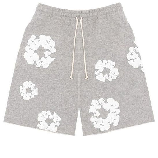Denim Tears Cotton Wreath Logo Shorts 'Grey White' 402-070-30