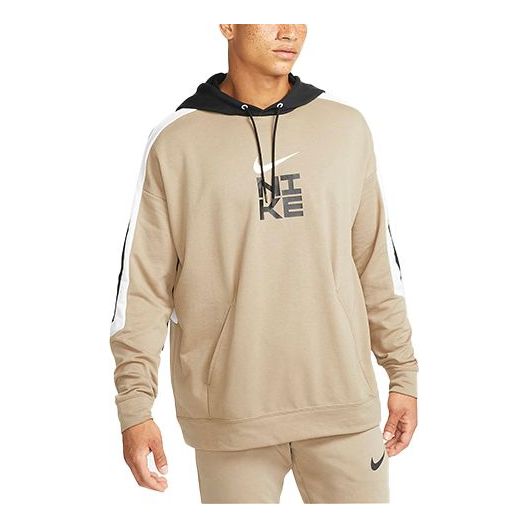 Men's Nike Logo Printing Colorblock Pullover Khaki DD1904-247